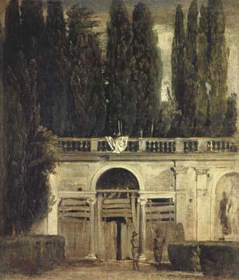 La Villa Medicis a Rome (deux hommes a l'entree de la grotte) (df02), Diego Velazquez